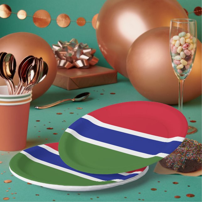 Gambia flag paper plate (Multi)