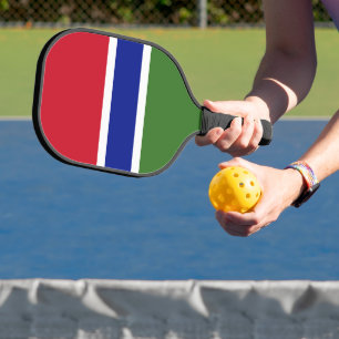 Gambia flag pickleball paddle
