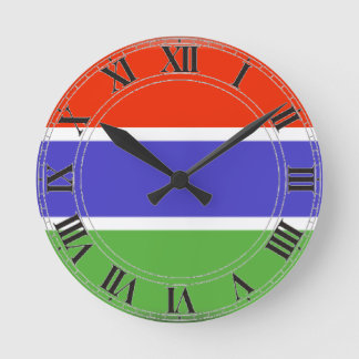 Gambia Flag Round Clock
