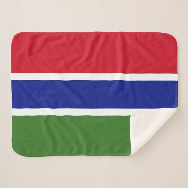 Gambia Flag Sherpa Blanket (Front (Horizontal))