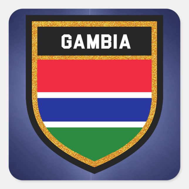 Gambia Flag Square Sticker (Front)