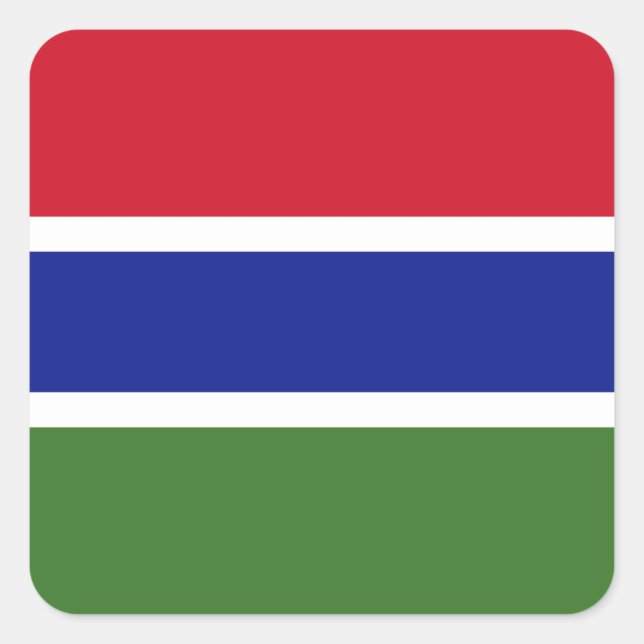 Gambia Flag Square Sticker (Front)