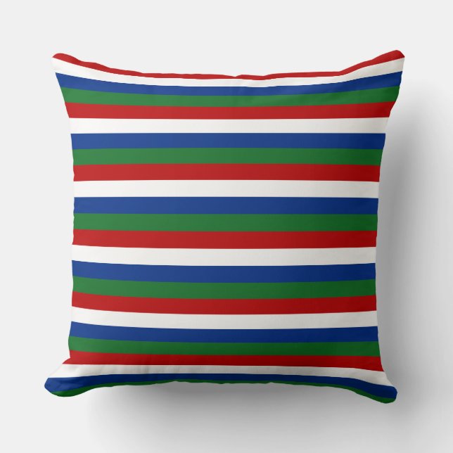 gambia flag stripes country pattern symbol red gre cushion (Front)