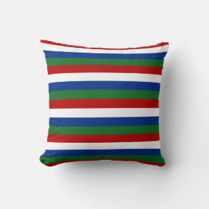 gambia flag stripes country pattern symbol red gre cushion