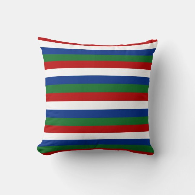 gambia flag stripes country pattern symbol red gre cushion (Front)