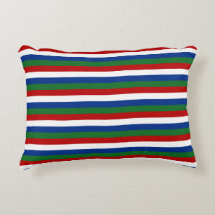gambia flag stripes country pattern symbol red gre decorative cushion