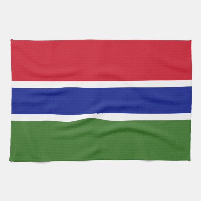 Gambia Flag Tea Towel (Horizontal)