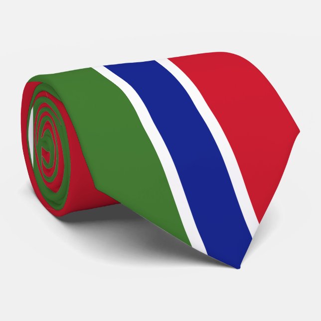 Gambia Flag Tie (Rolled)