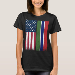 Gambia  Gambian American Flags Proud USA Gambia T-Shirt