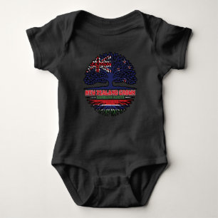 Gambia Gambian New Zealander New Zealand Tree Root Baby Bodysuit