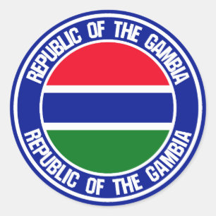 Gambia Round Emblem Classic Round Sticker