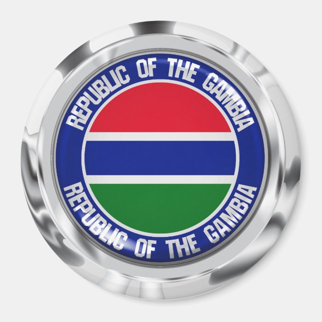 Gambia Round Emblem Magnet (Front)