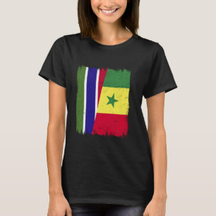 Gambia Senegal Half Flag Gambian Senegalese Herita T-Shirt