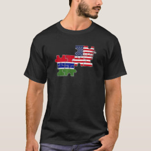 Gambia USA Gambian American Flag T-Shirt