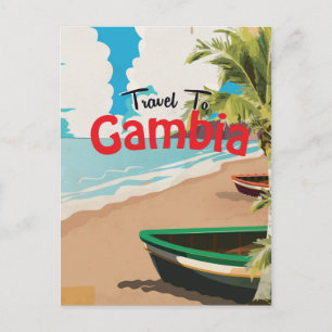 Gambia vintage travel poster postcard