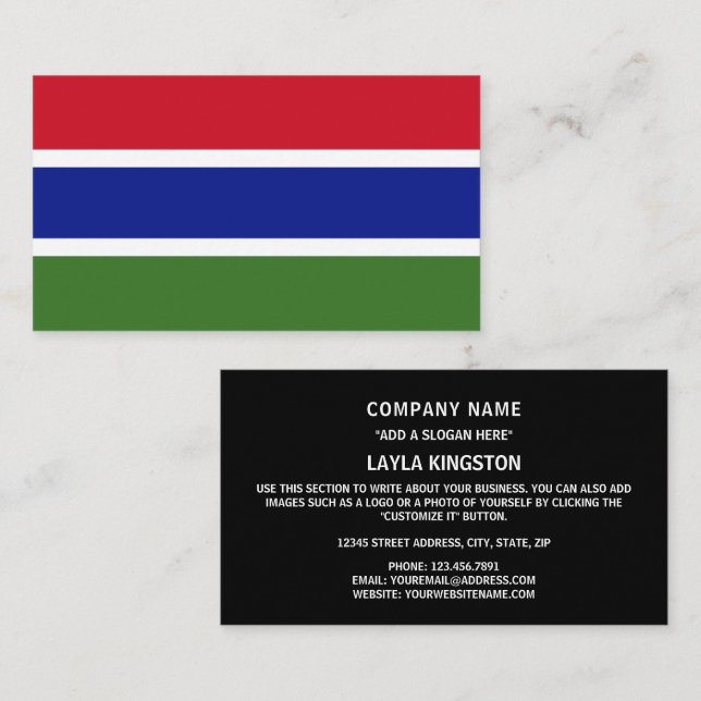 Gambian Flag, Flag of The Gambia Business Card (Front/Back)