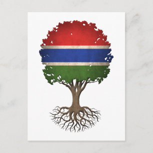 Gambian Flag Tree of Life Customisable Postcard