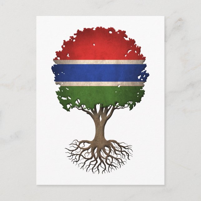 Gambian Flag Tree of Life Customisable Postcard (Front)