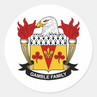 Gamble Family Crest Classic Round Sticker