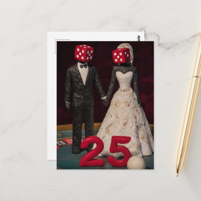 Gamble Red 25 on Marriage Surreal Postcard (Front/Back In Situ)