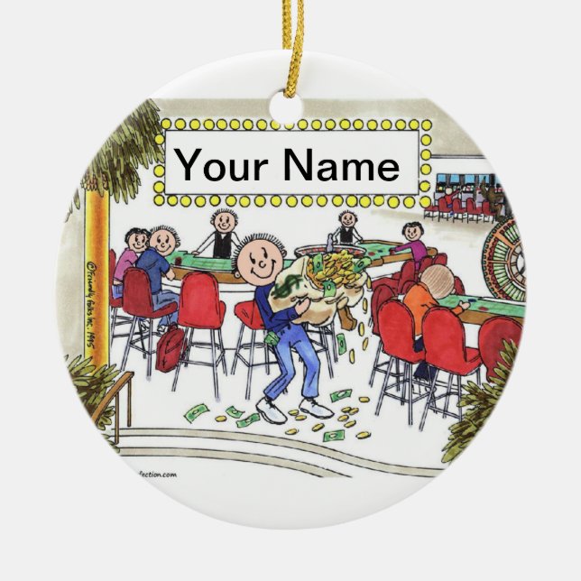 Gambler - Male Ceramic Tree Decoration (Front)