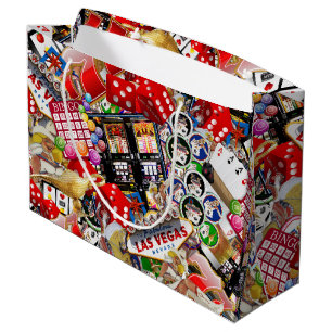 Gamblers Delight - Las Vegas Icons Background Large Gift Bag