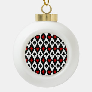 Gambling Blackjack Card Player Casino Las Vegas Ceramic Ball Christmas Ornament