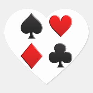 Gambling Cards Suits Heart Sticker
