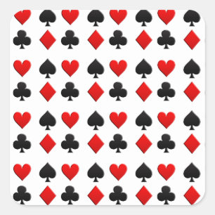 Gambling Cards Suits Square Sticker