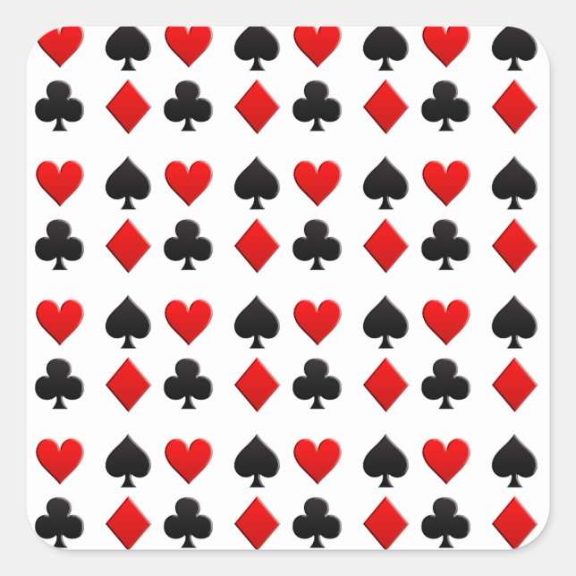 Gambling Cards Suits Square Sticker (Front)