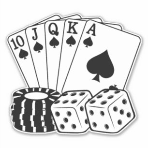 Gambling Casino Cards Dice Poker Chips Art