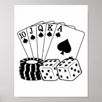 Gambling Casino Cards Dice Poker Chips Art