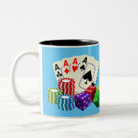 Gambling Casino Dice, Poker chips, playing Cards