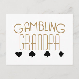 Gambling Grandpa Postcard