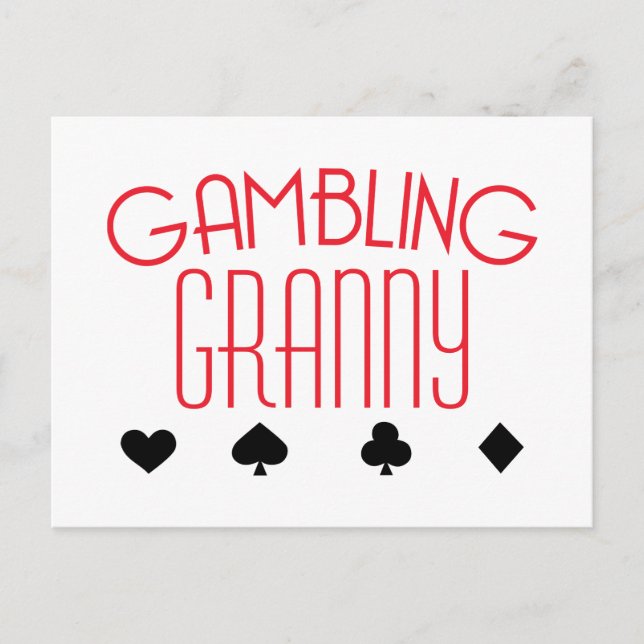 Gambling Granny Postcard (Front)