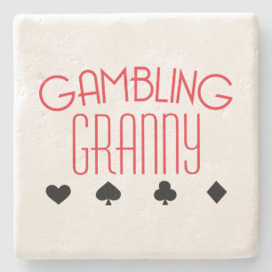 Gambling Granny Stone Coaster