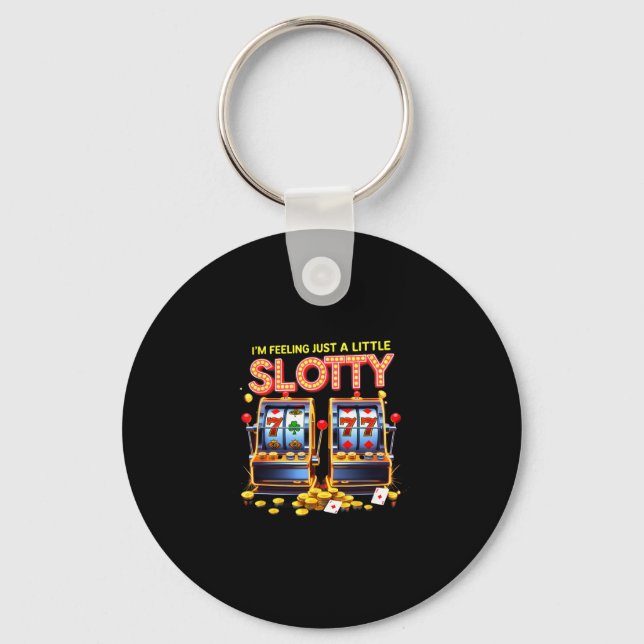 Gambling Lovers Lucky Slot Machine Casino Las Vega Key Ring (Front)