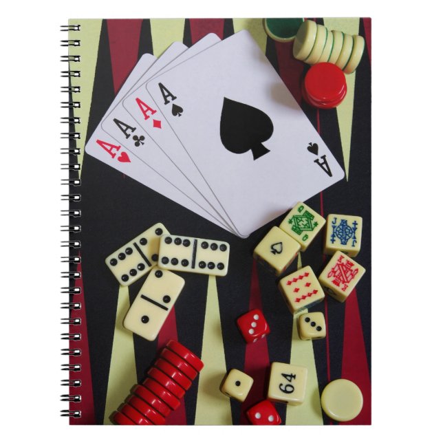 Gambling table spiral notebook (Front)
