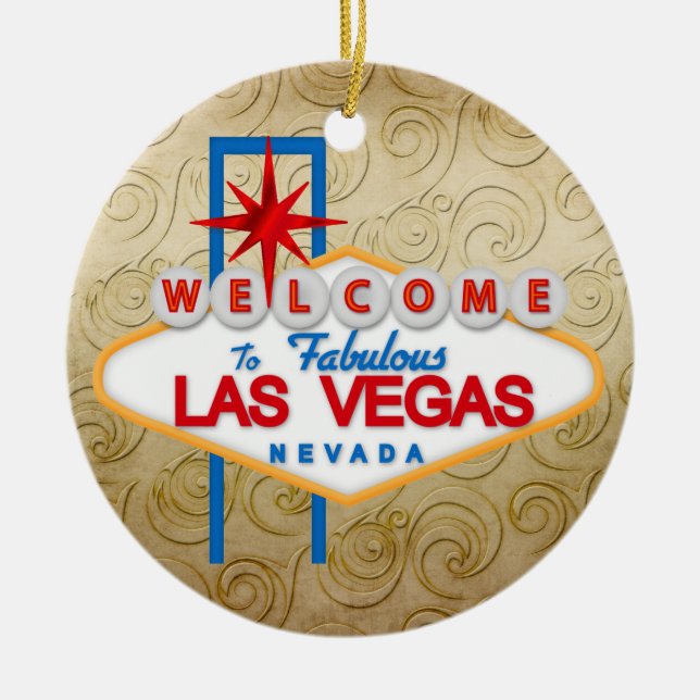Gambling - Vegas Ceramic Tree Decoration (Front)