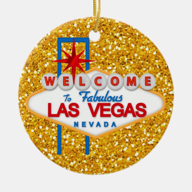Gambling - Vegas Ceramic Tree Decoration (Front)