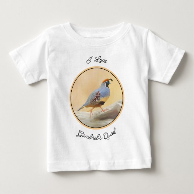 Gambrel's Quail Painting Original Bird Art Baby T-Shirt (Front)