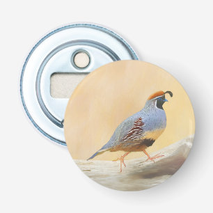 Gambrel's Quail Painting Original Bird Art Bottle Opener