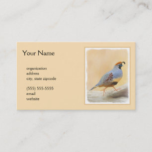 Gambrel's Quail Painting Original Bird Art Business Card