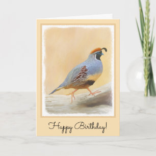 Gambrel's Quail Painting Original Bird Art Card