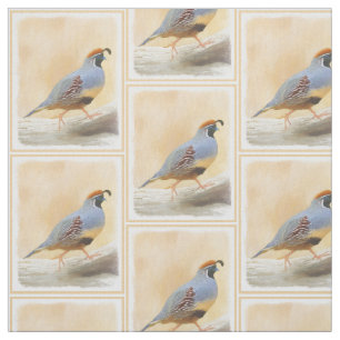 Gambrel's Quail Painting Original Bird Art Fabric