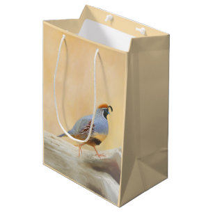 Gambrel's Quail Painting Original Bird Art Medium Gift Bag