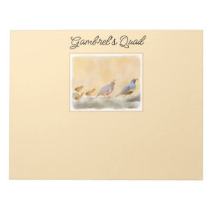 Gambrel's Quail Painting Original Bird Art Notepad