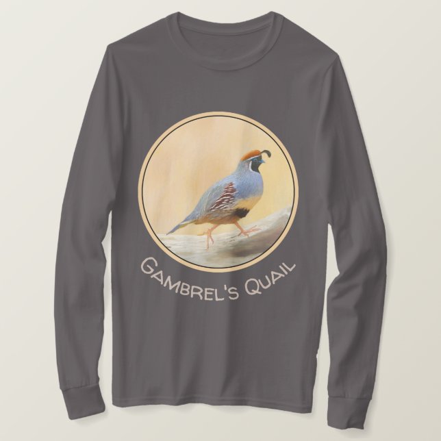 Gambrel's Quail Painting Original Bird Art T-Shirt (Design Front)