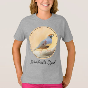 Gambrel's Quail Painting Original Bird Art T-Shirt