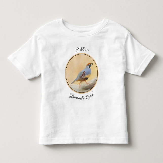 Gambrel's Quail Painting Original Bird Art Toddler T-Shirt (Front)